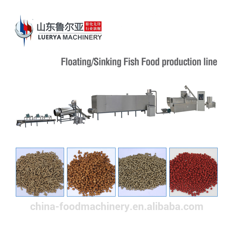 Floating fish feed pellet extruder machine price with processing line 