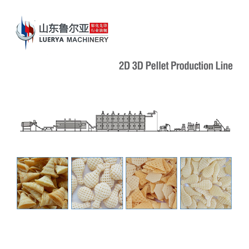 Factory Outlet Fried 2D/3D Pellet Snack Food Extruder Production Line 